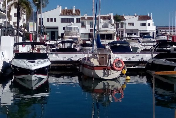 Sunny marina surrounded with property in the Costa Del Sol