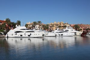 Sotogrande Marina, boats on the water and property in the background