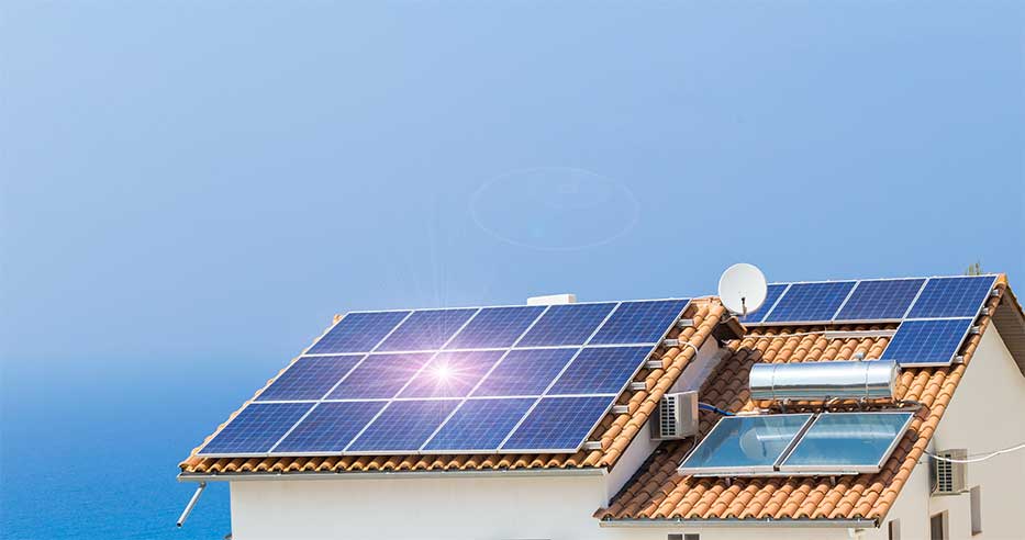 Solar panels, sun, electricity in Spain